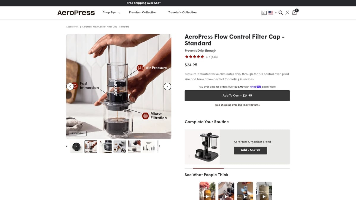 7 Best Travel Coffee Essentials for 2026: Sip Anywhere - AeroPress Flow Control Filter Cap - Standard