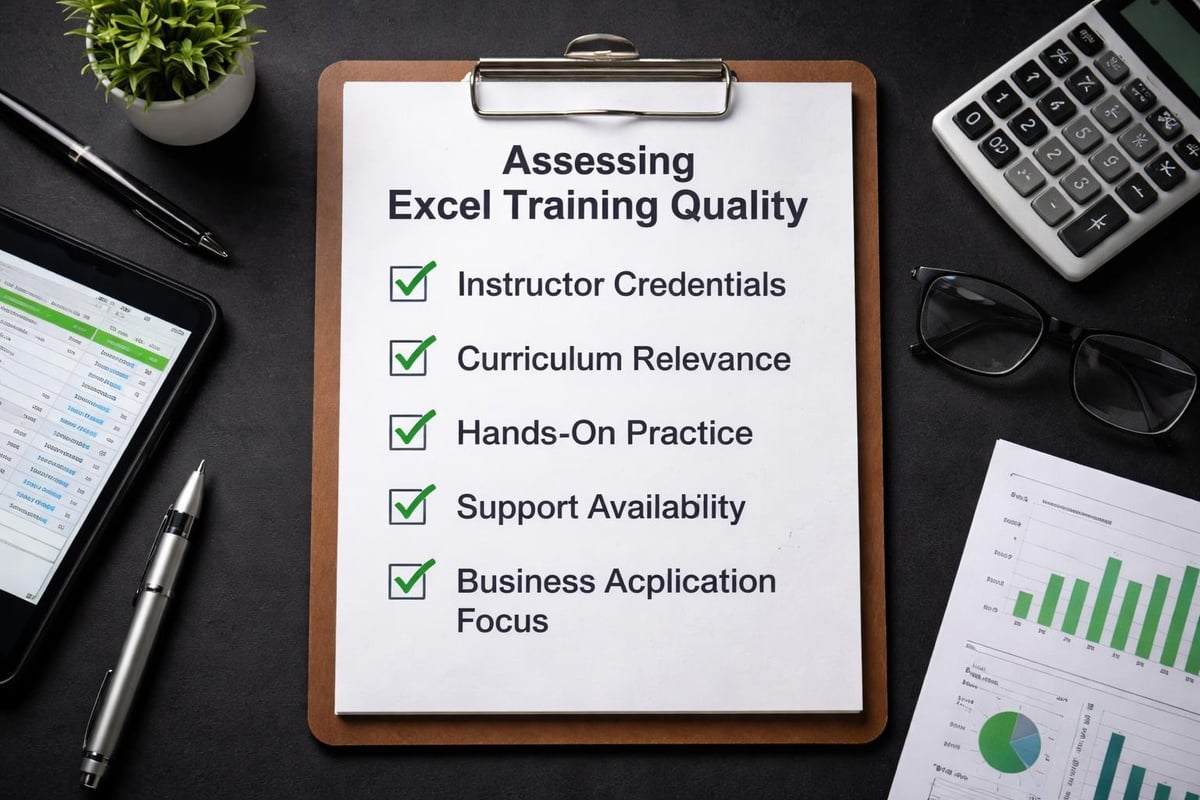 Excel training evaluation criteria