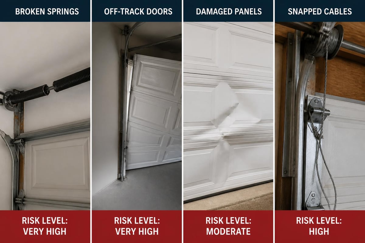 Overhead door safety hazards