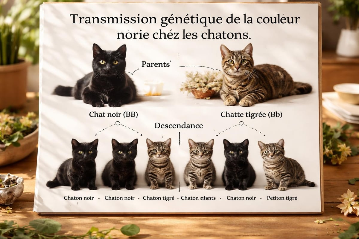 Pawtounes - Un Chaton Noir : Guide Complet pour l'Adopter en 2026 - Génétique du pelage noir chez le chaton