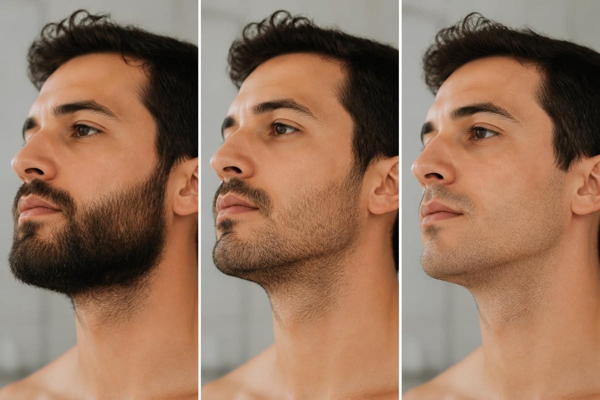 Facial hair follicle growth cycle