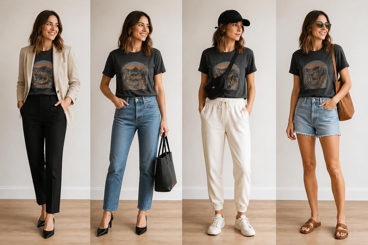 Graphic tee outfit combinations