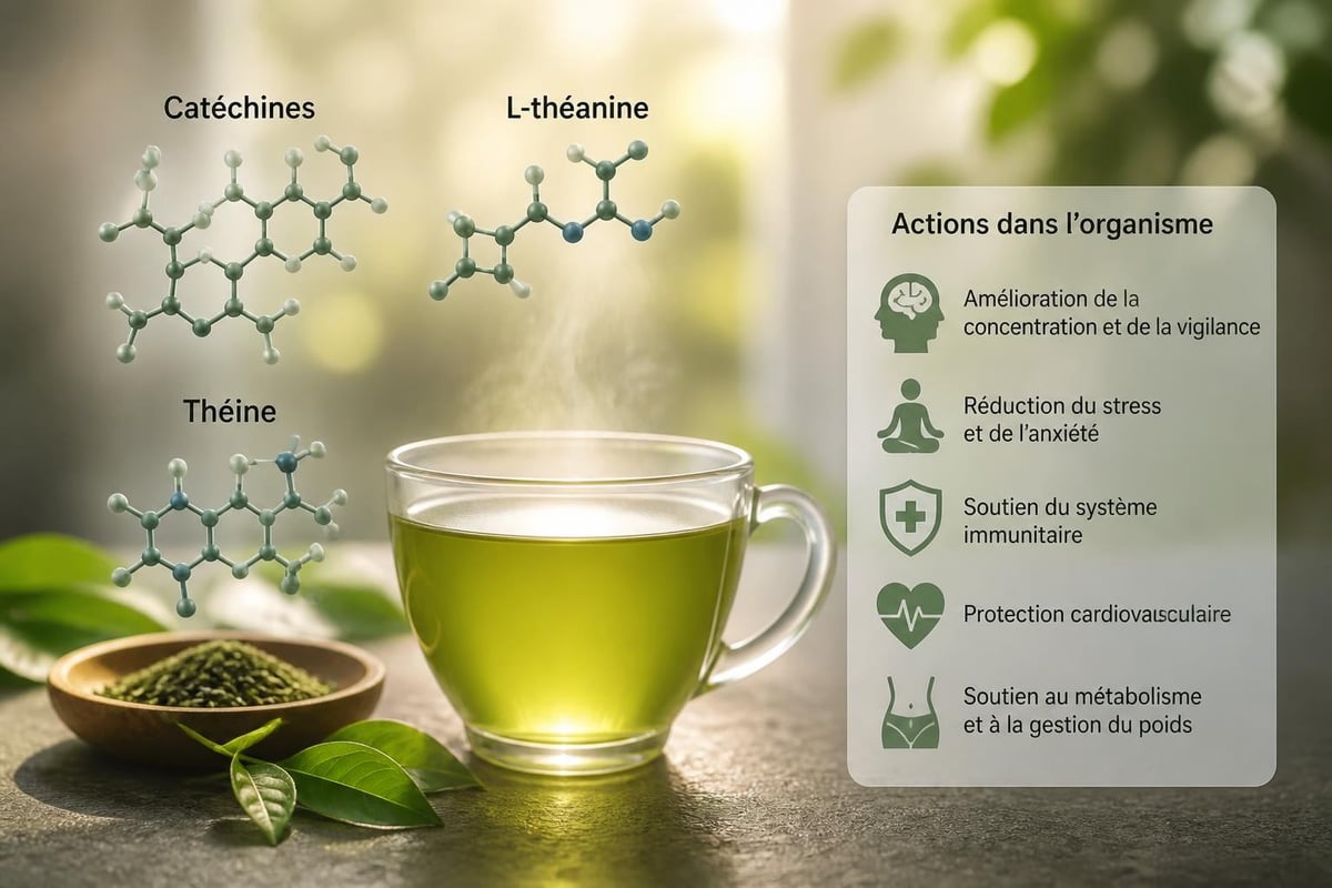 Composants actifs tisane verte