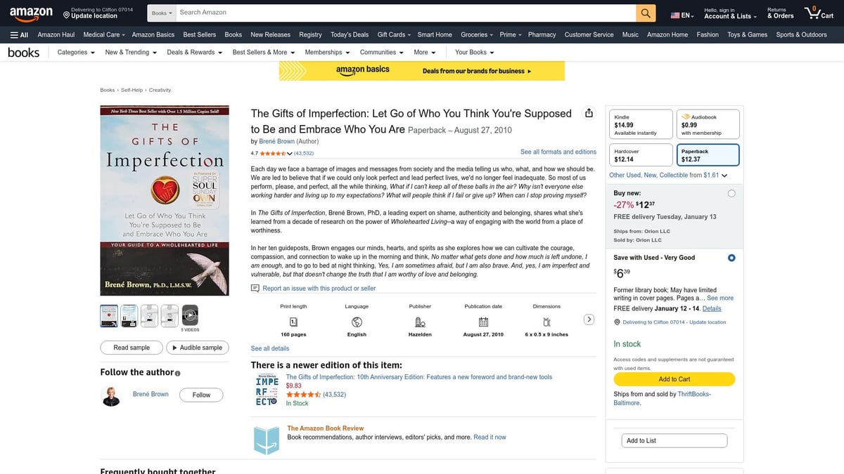 Top 7 Self Confidence Books to Boost Your Mindset in 2026 - The Gifts of Imperfection by Brené Brown