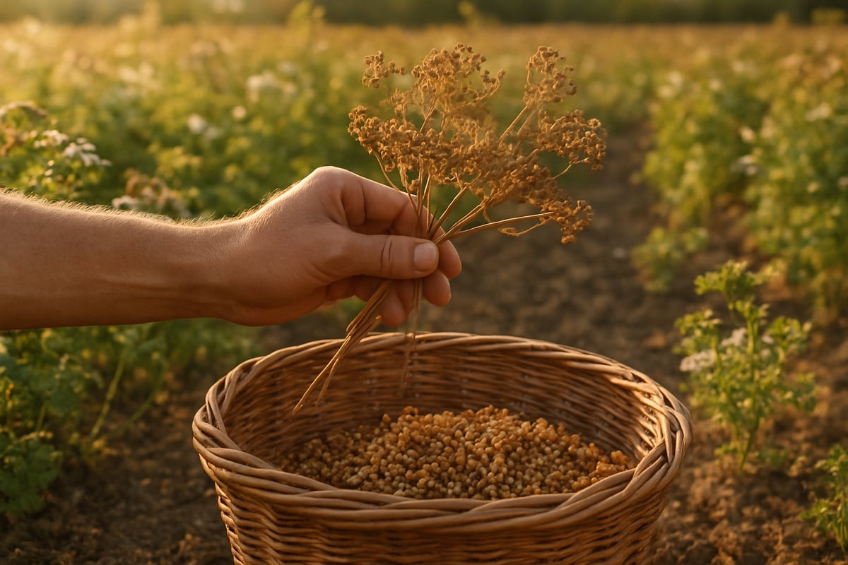 Récolte, sélection et conservation des graines de coriandre