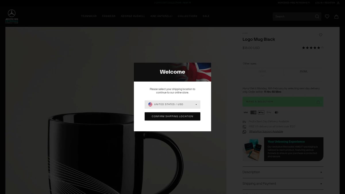 Top 10 Mercedes F1 Gifts Every Fan Will Love in 2026 - Logo Mug Black