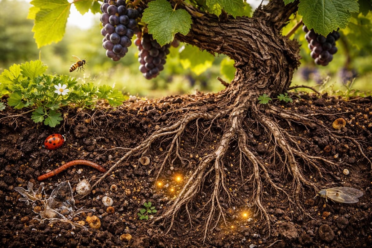 Organic vineyard ecosystem