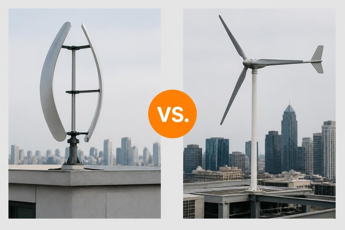 Vertical and horizontal axis wind turbine comparison