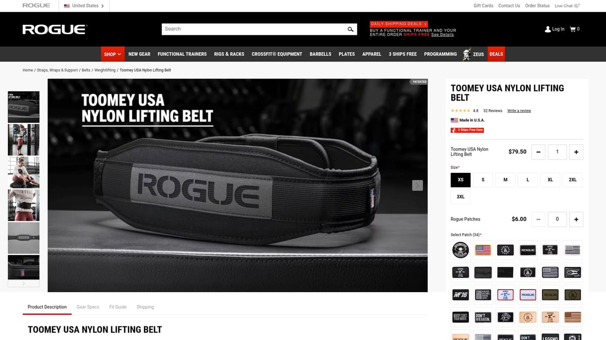 Top 7 Weight Lifting Belt For Women Choices in 2025 - Rogue Toomey USA Nylon Lifting Belt