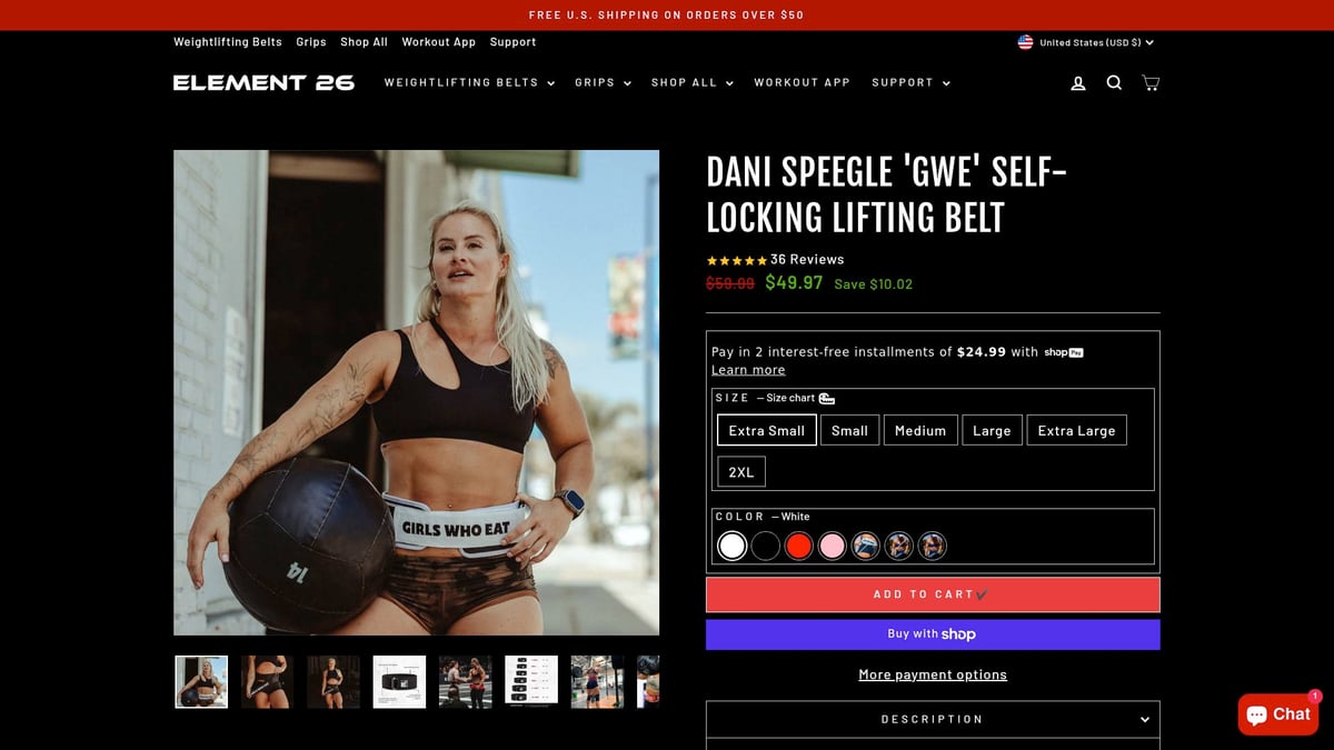 Top 7 Weight Lifting Belt For Women Choices in 2025 - Element 26 Self-Locking Lifting Belt