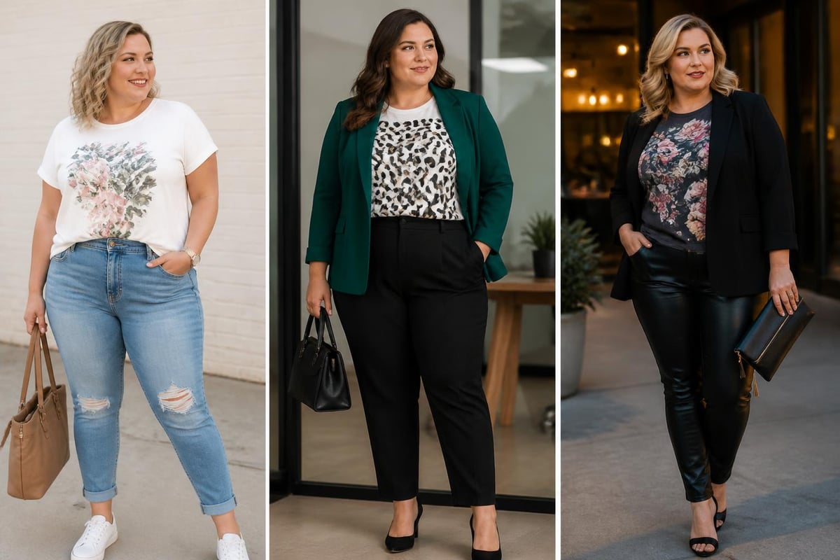 Plus size printed t shirt styling options