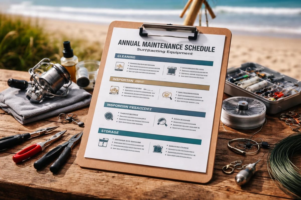 Surfcasting maintenance checklist and equipment care schedule