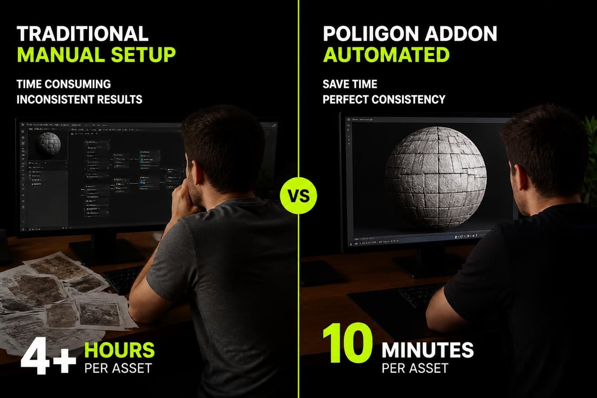 Material workflow comparison
