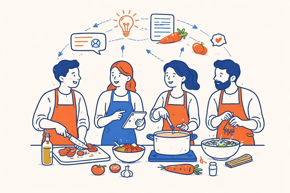 Teamkommunikation beim Kochen