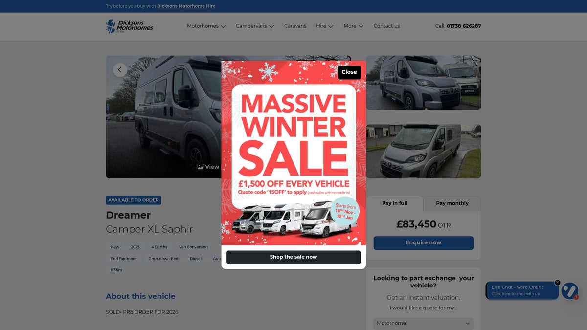 7 Best 4 Berth Campervan Picks For UK Adventures 2026 - Dreamer Camper XL Saphir (2025 Model)