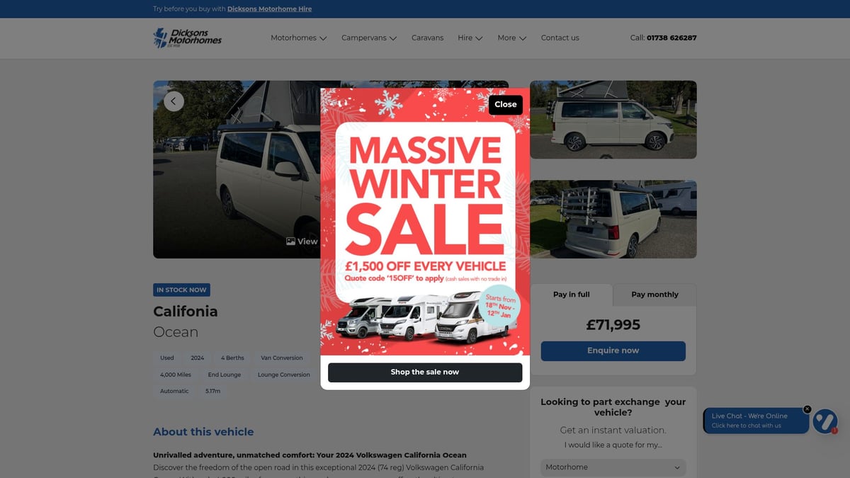 7 Best 4 Berth Campervan Picks For UK Adventures 2026 - Volkswagen California Ocean (2024 Used)