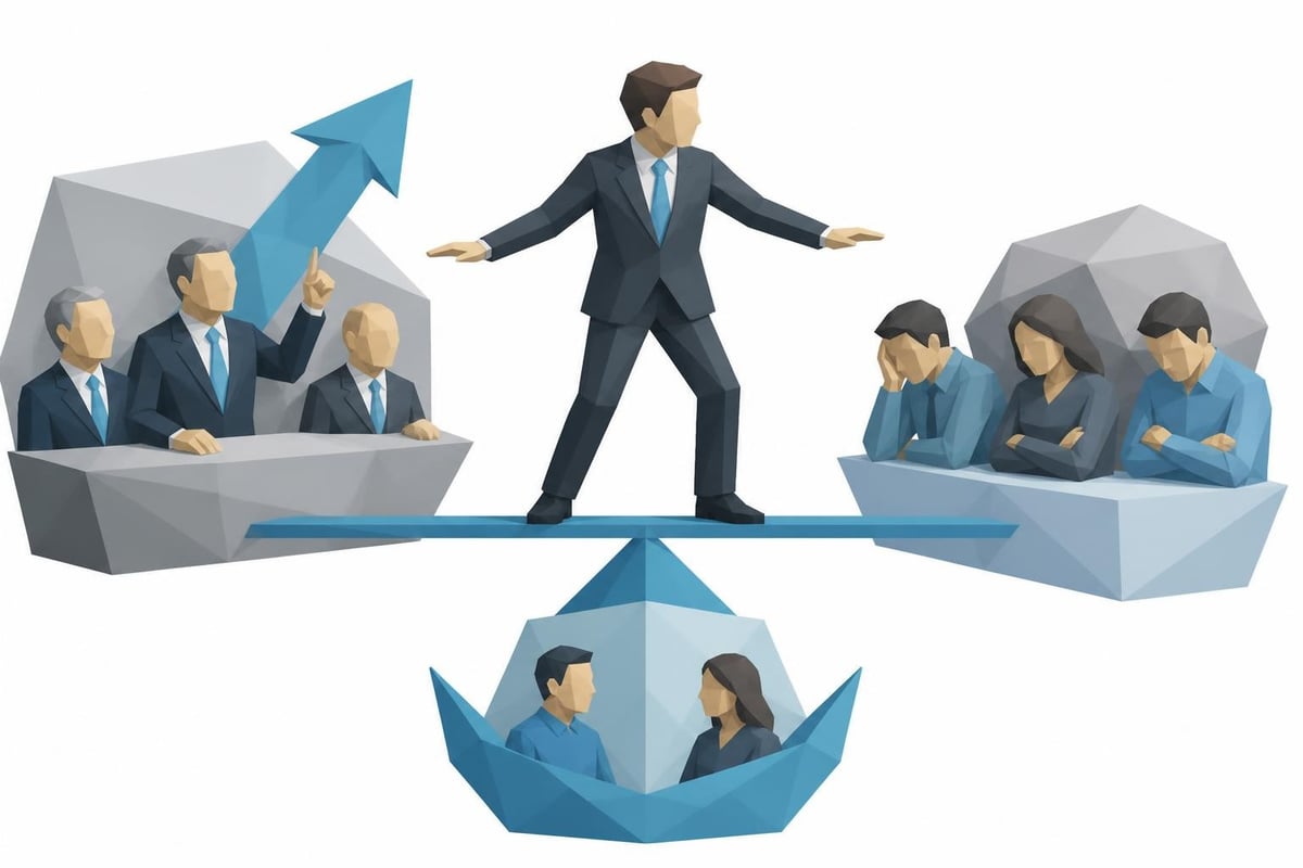 Leadership balancing AI implementation speed with team capacity