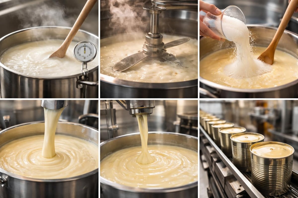 Condensed milk production process