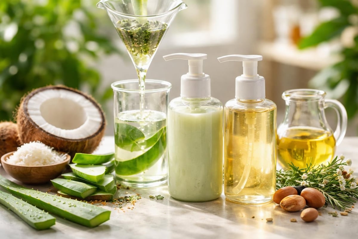 Plantebaserede shampoo ingredienser