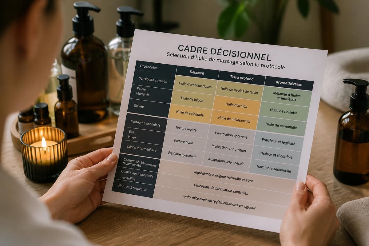 Critères de sélection huile massage