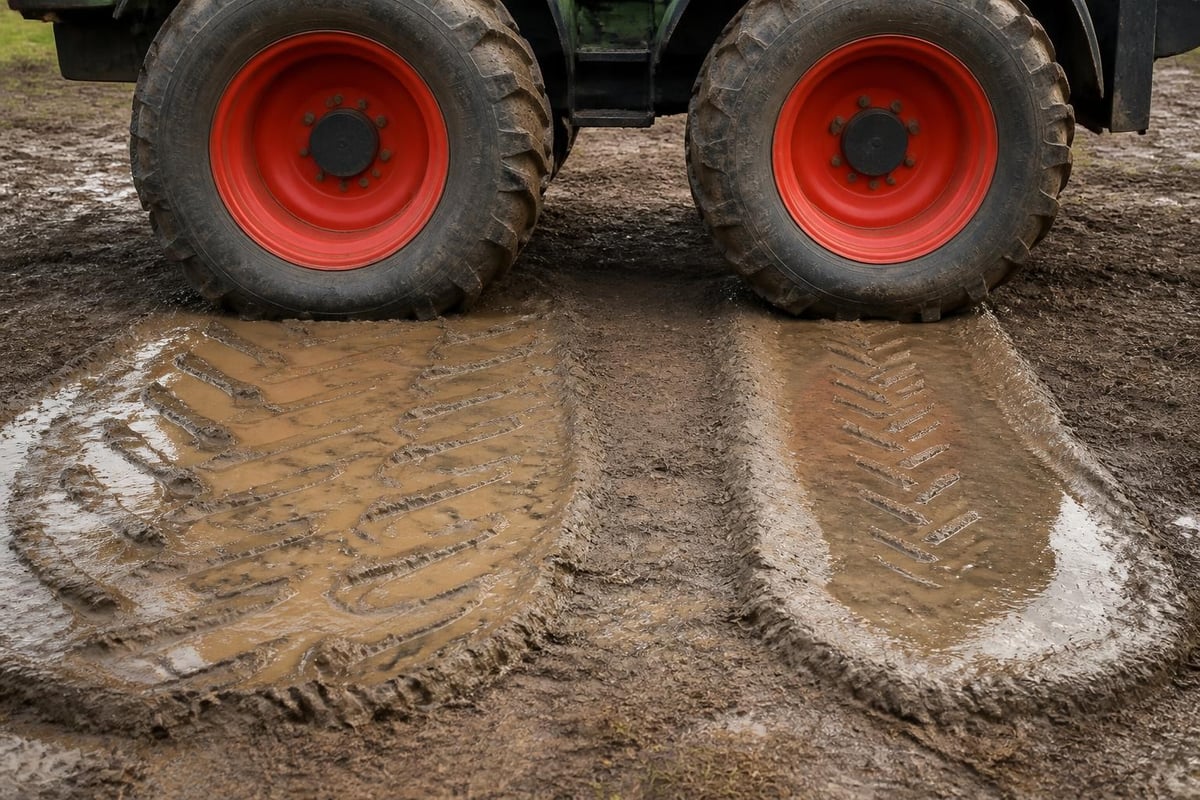 Inflation pressure impact on soil contact
