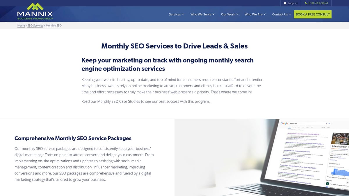 7 Best SEO Marketing Packages for Every Business in 2026 - Mannix Marketing Monthly SEO Service