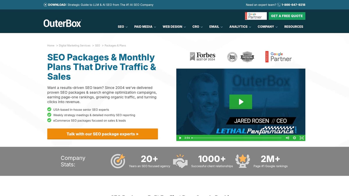 7 Best SEO Marketing Packages for Every Business in 2026 - OuterBox Essentials SEO Package