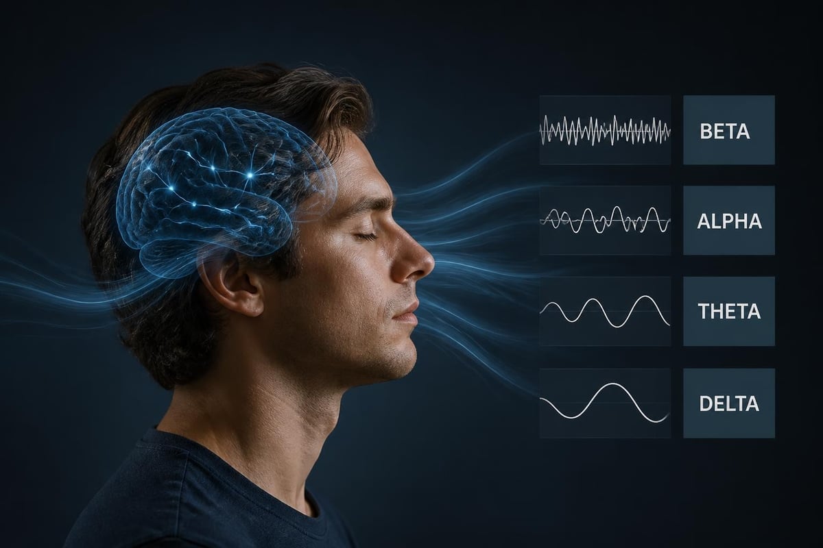 Brain wave patterns responding to wind sounds
