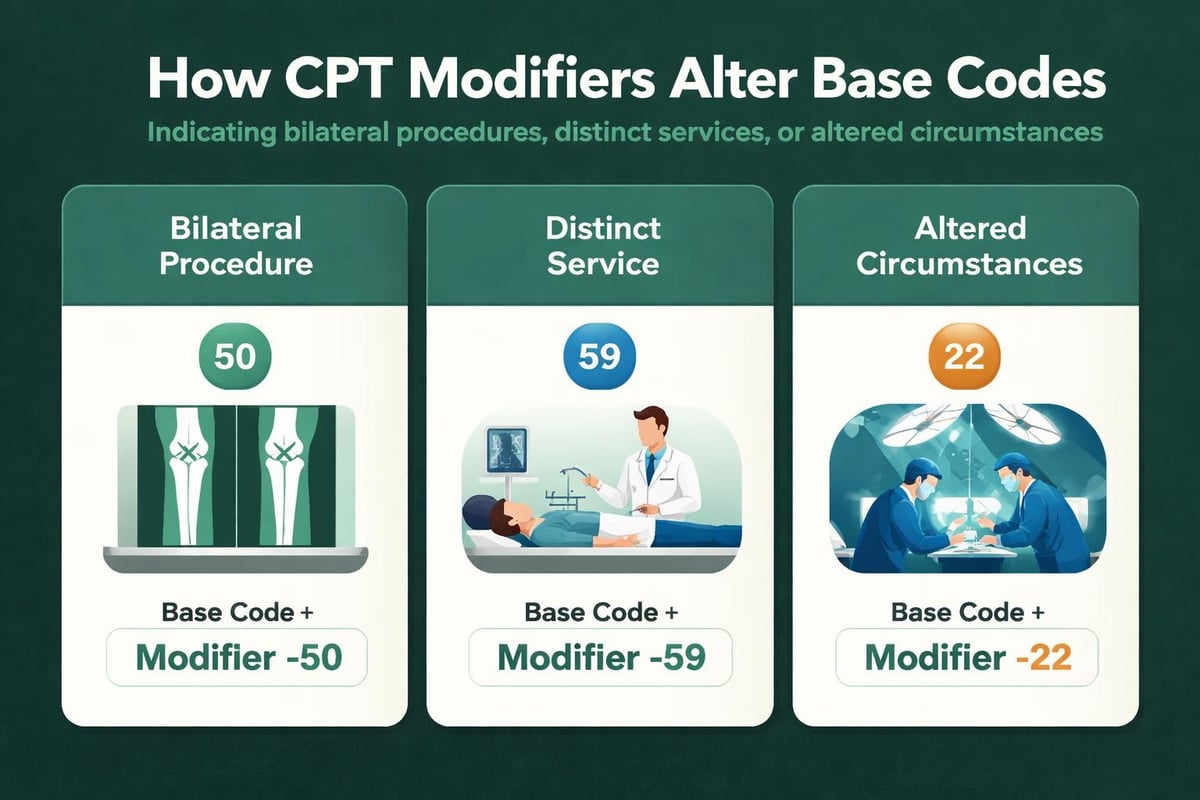 CPT code modifier usage