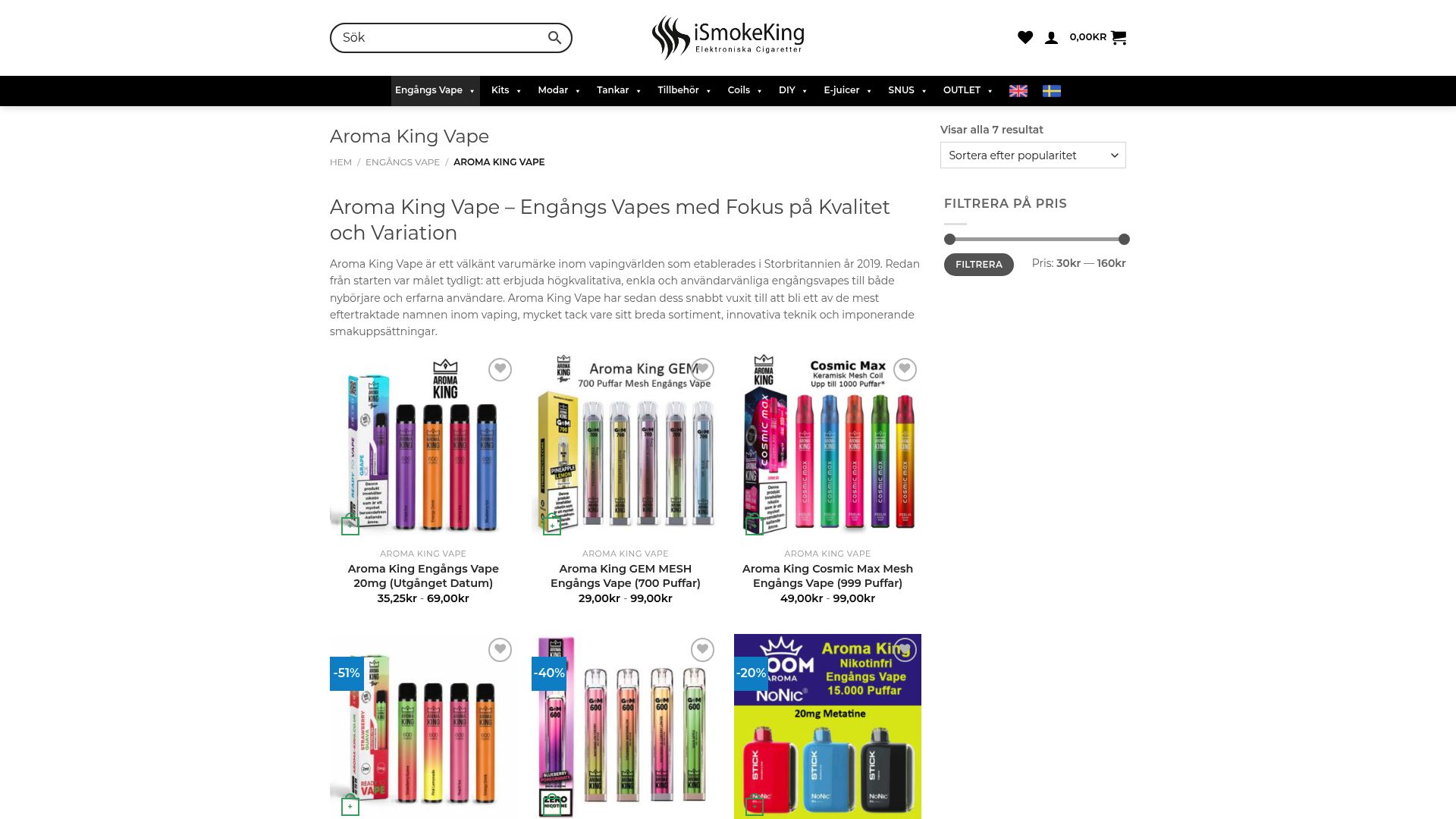 7 Bästa Puff Sverige Alternativen 2025 - Aroma King Engångsvape
