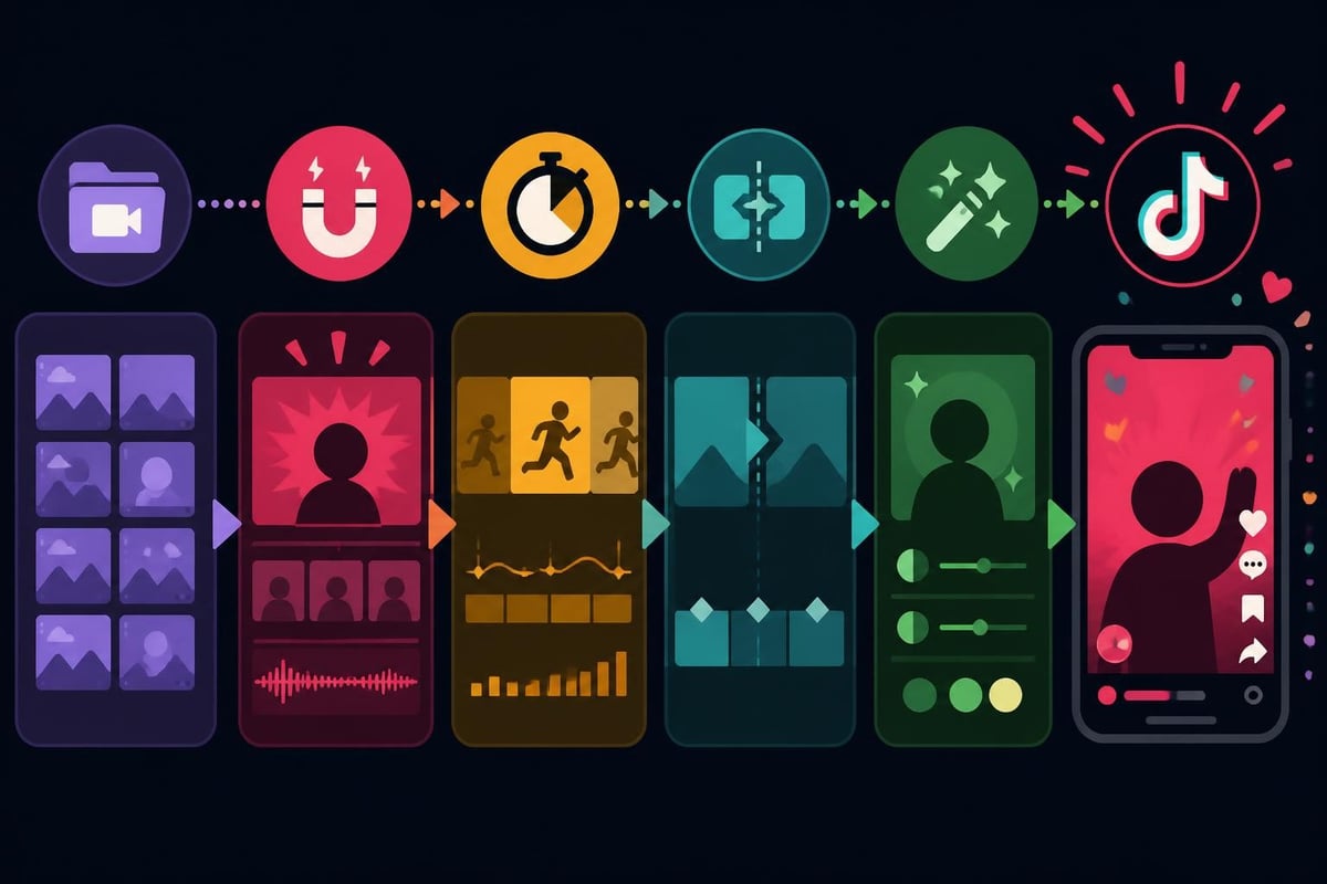 TikTok editing workflow stages