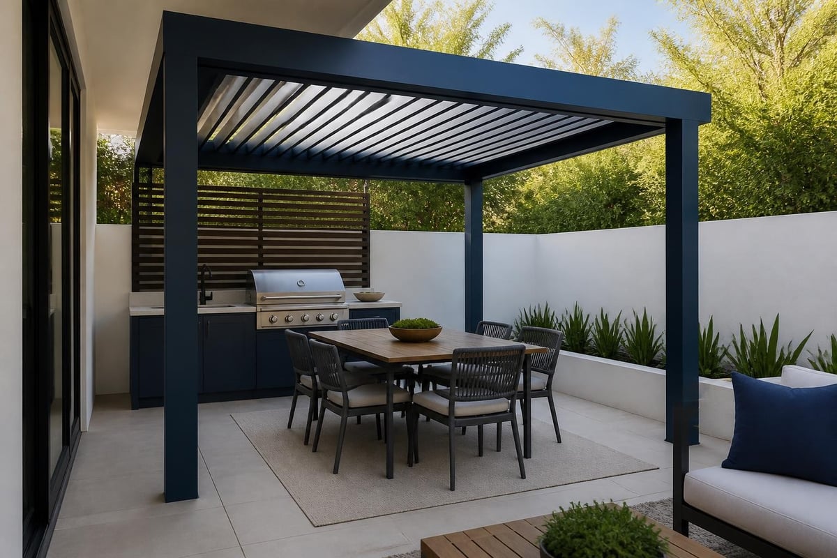 8 x 8 pergola spatial layout