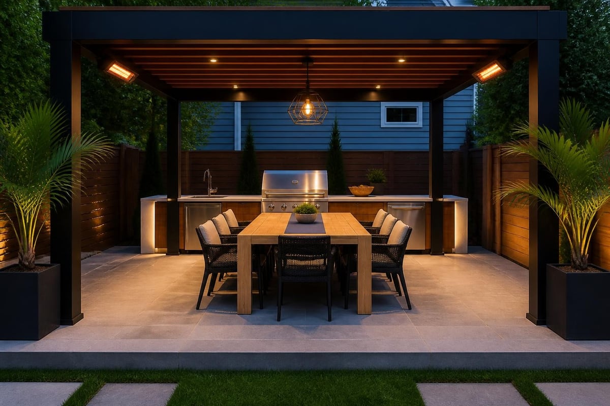 Furnished 8 x 8 pergola outdoor room