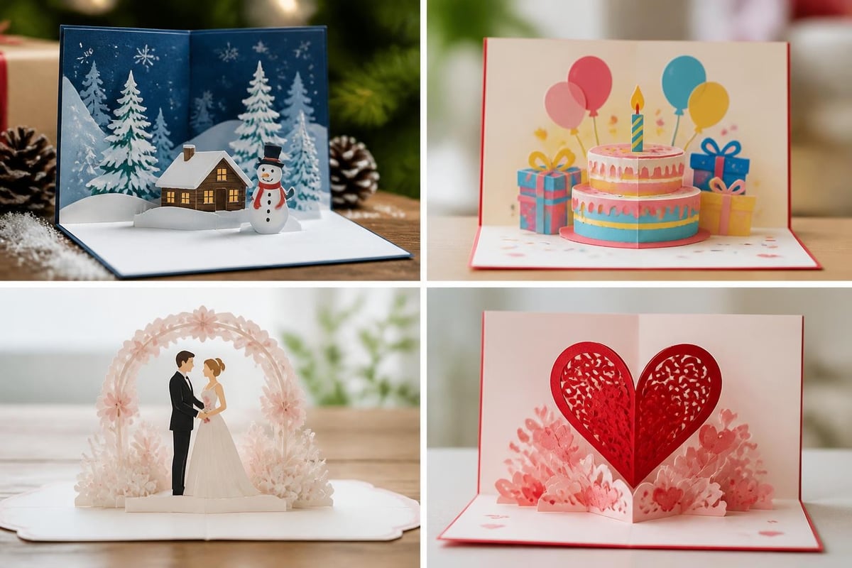 Seasonal pop-up card themes