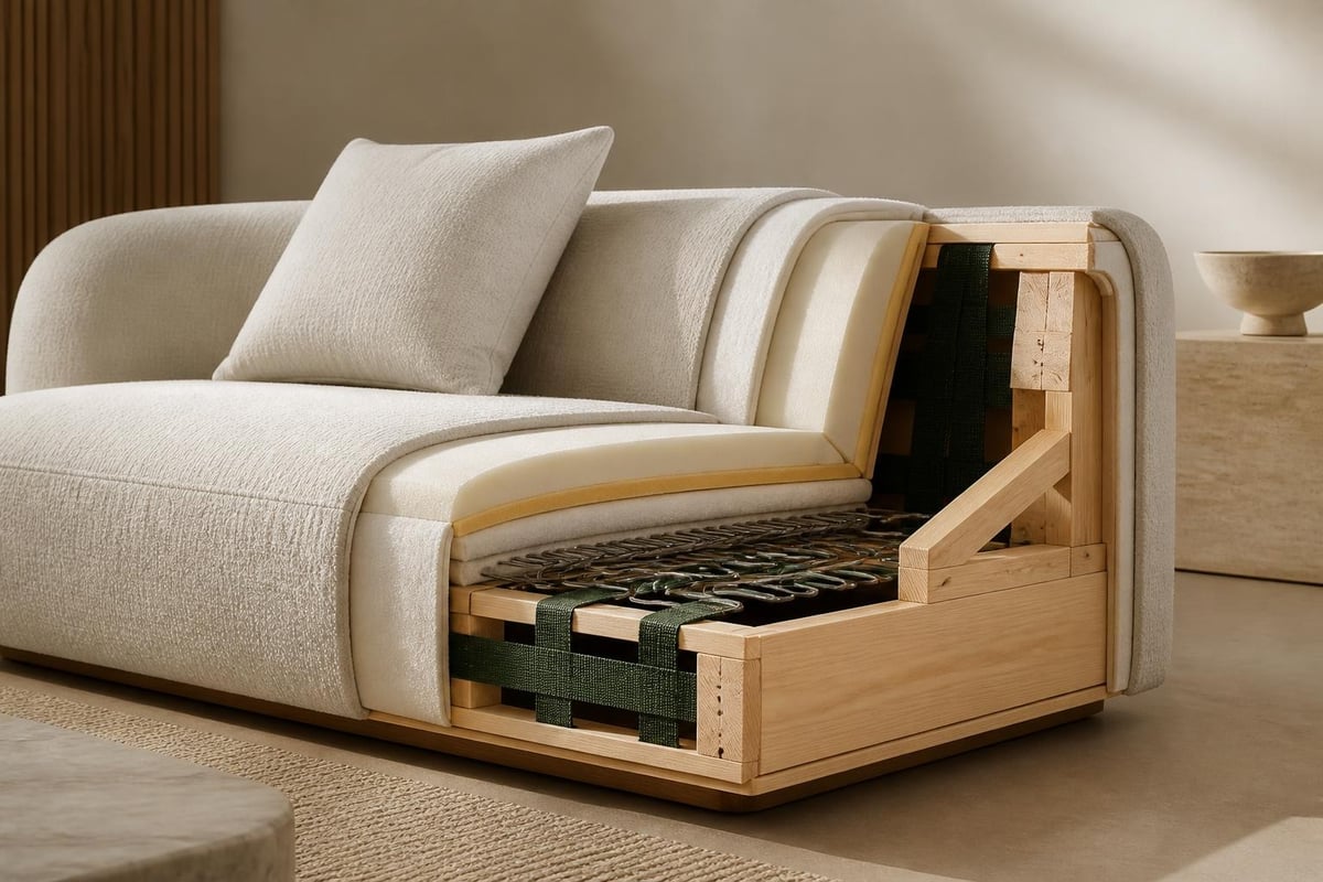 Sofa frame and spring construction