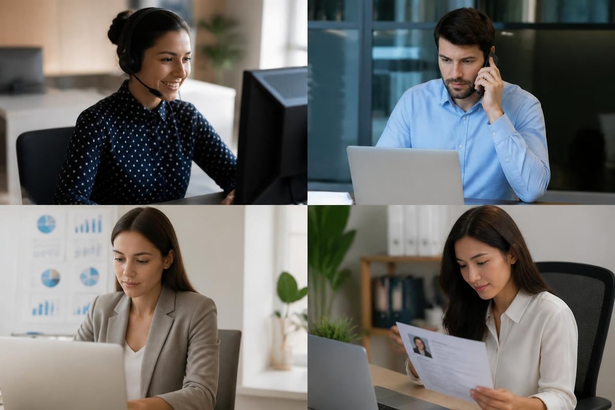 Multiple AI agents handling different business functions