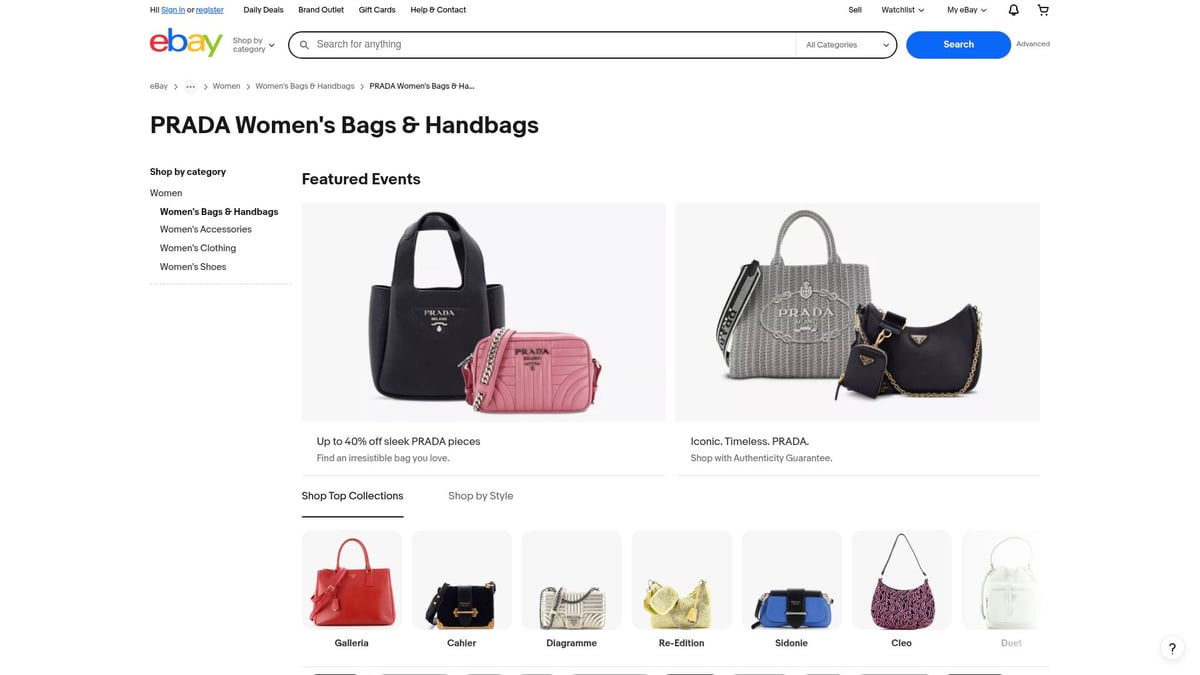 Top 7 eBay Designer Handbags to Shop in 2026 - Prada Re-Edition 2005 Nylon Shoulder Bag – From $1,100