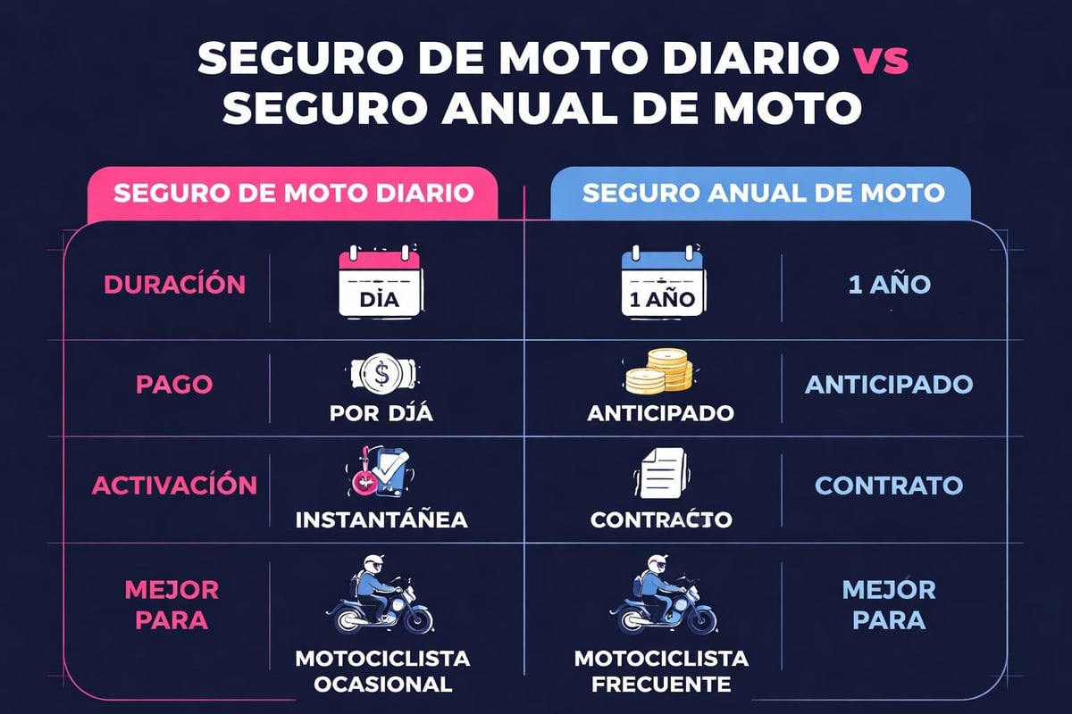 Comparación seguro temporal versus anual