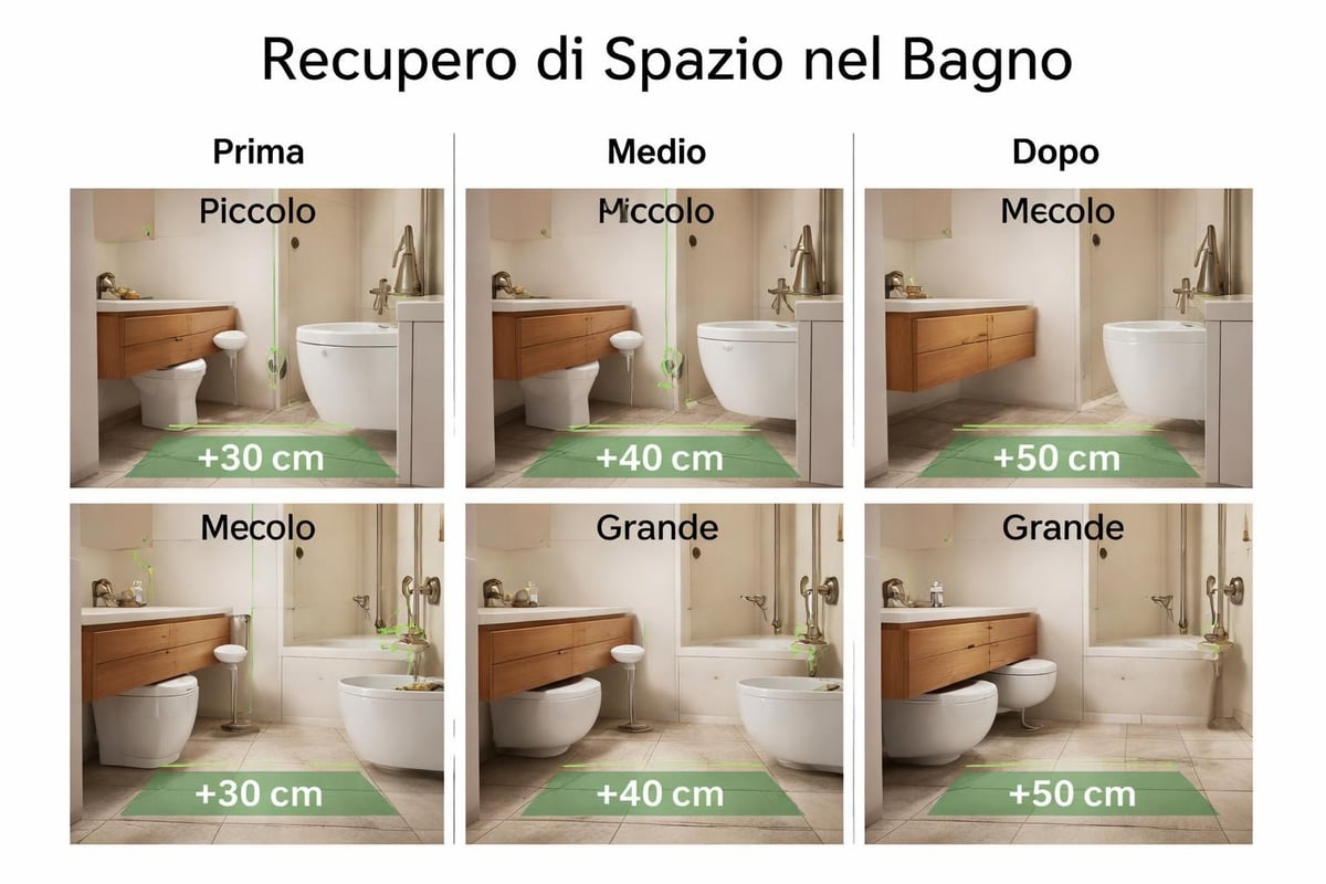 Ottimizzazione spazi con sanitari filo parete