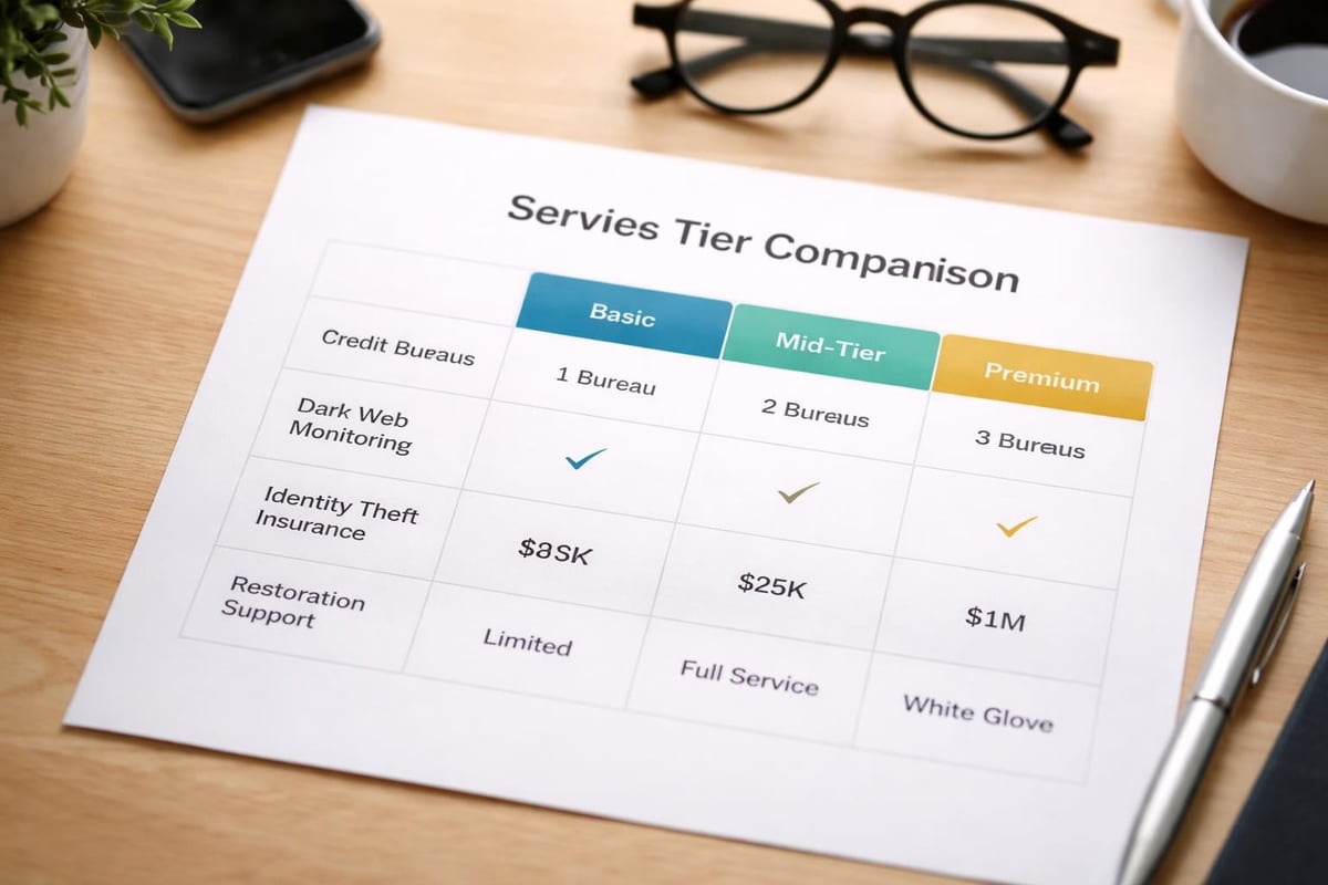 Comparing monitoring service tiers