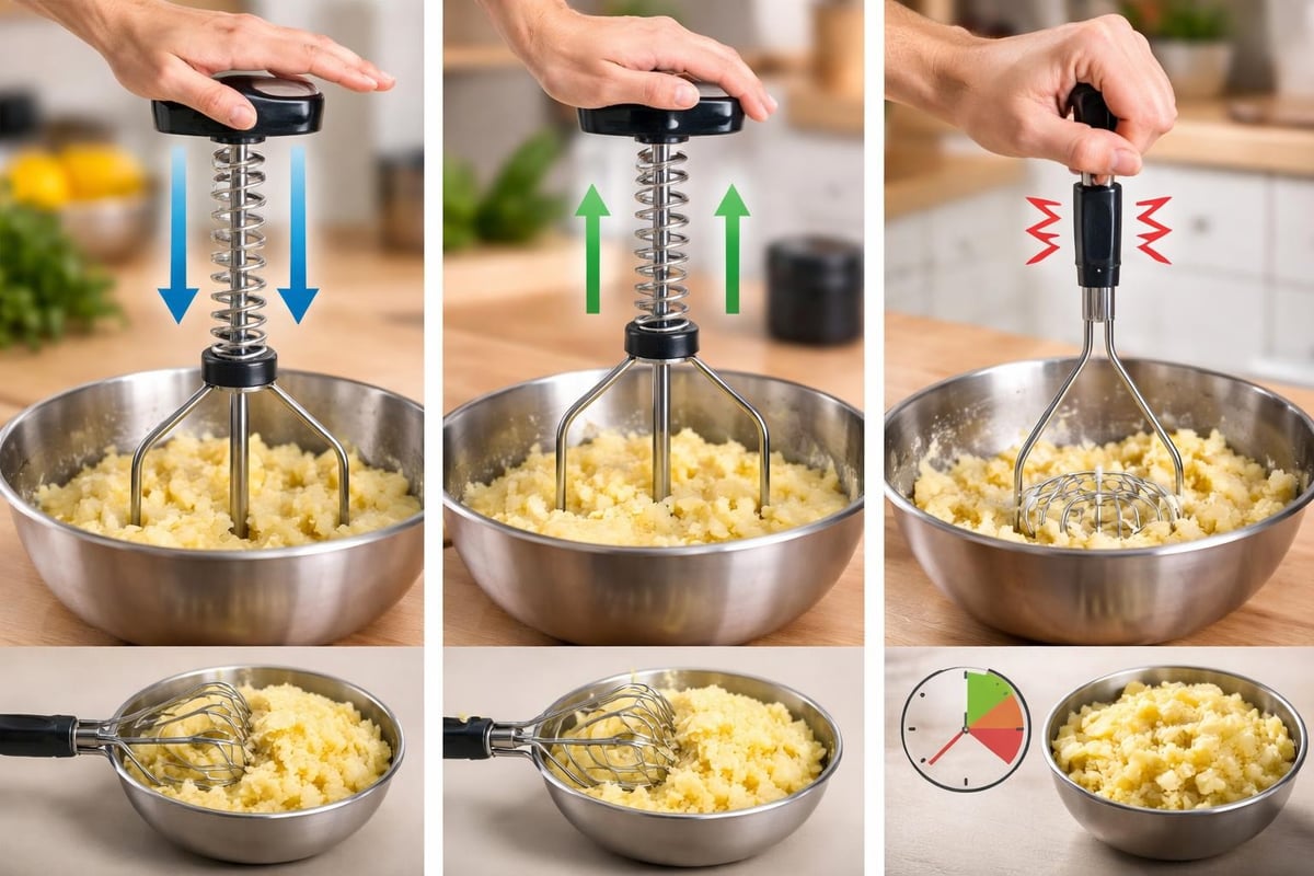 Fjeder kartoffelmoser mekanisme