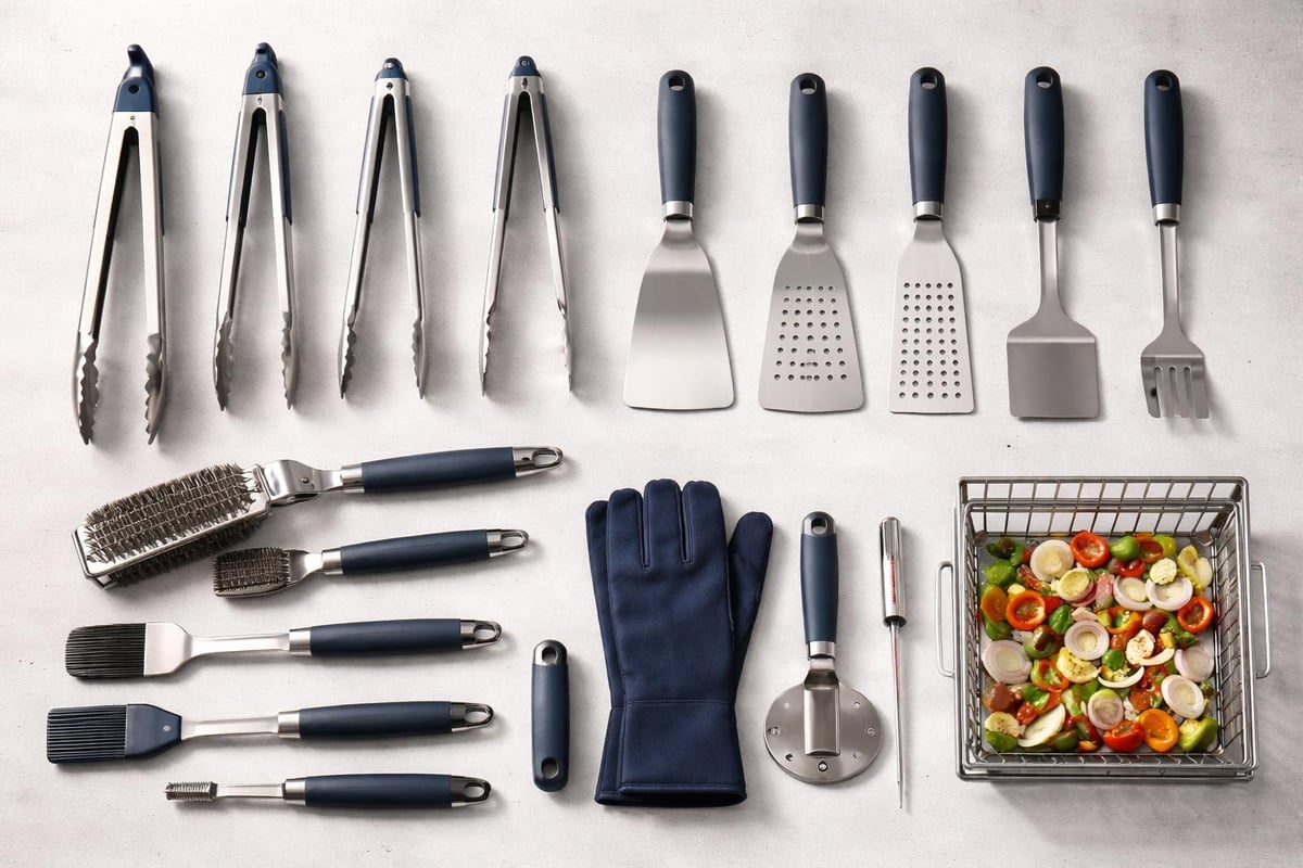 Professional outdoor grilling tool organization