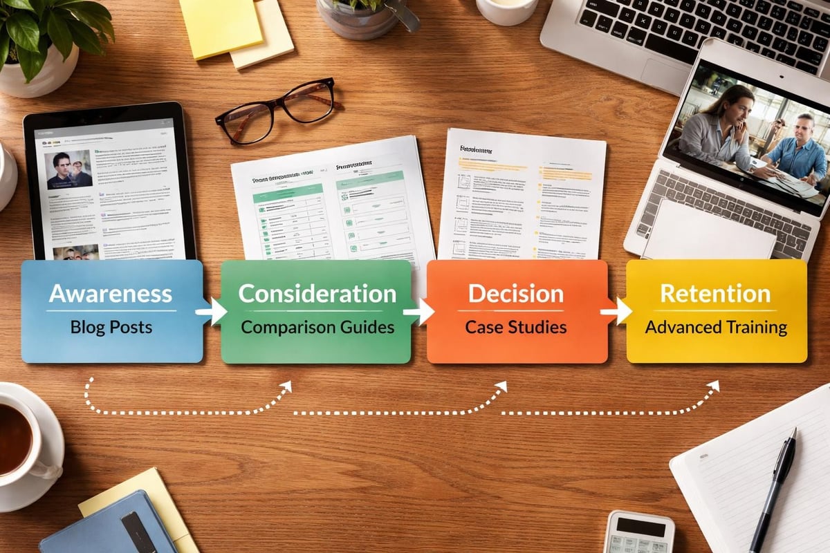 Content marketing funnel for services