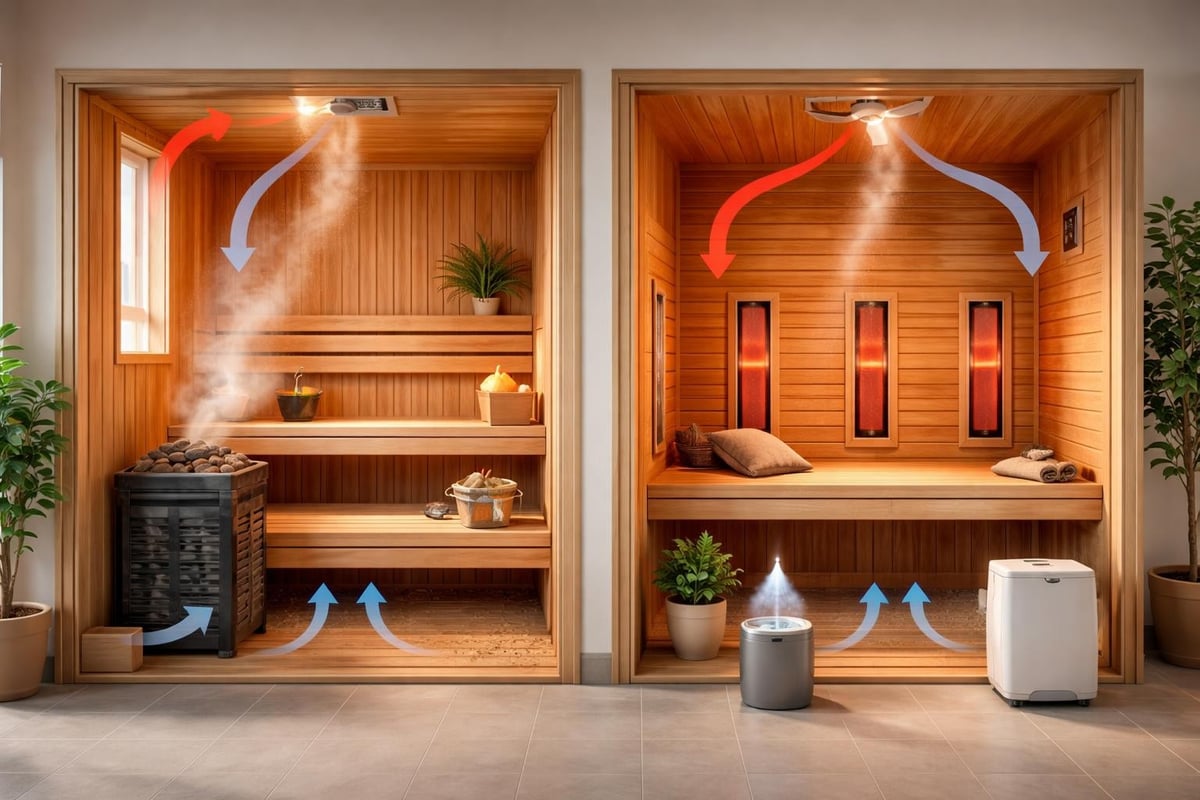 Indoor sauna ventilation system diagram