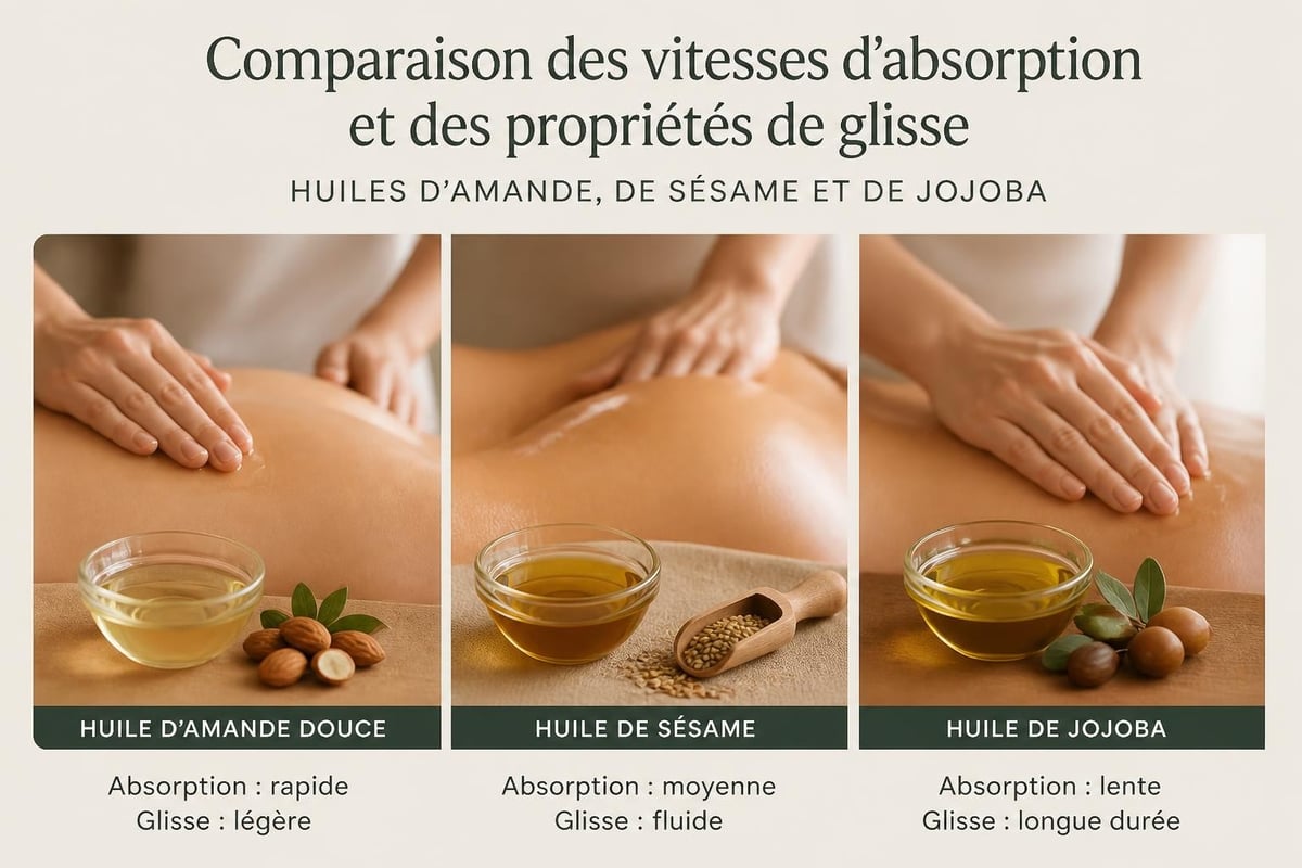 Différentes textures d'huiles végétales