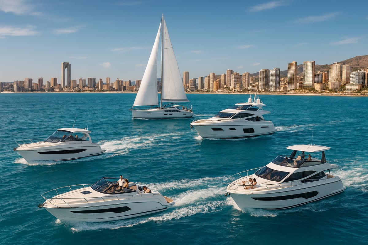 Motos de Agua Benidorm - article 6f28100e d575 4e67 ab4 fotografia realista y de alta calidad de diferente 1 kfzppb Tipos de Barcos Privados Disponibles en Benidorm y sus Precios en 2026