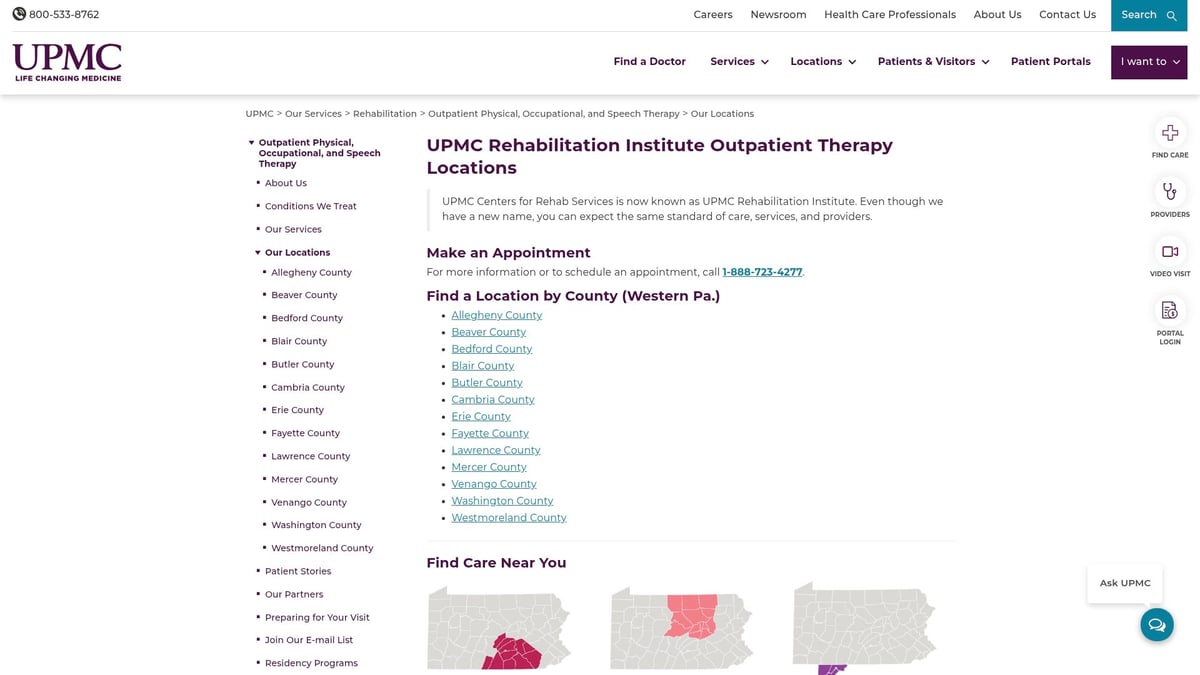 Top 8 Rehab Locations to Consider in 2025 - UPMC Rehabilitation Institute – Pennsylvania & Maryland