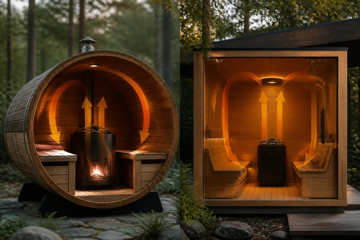 Barrel versus cabin sauna comparison