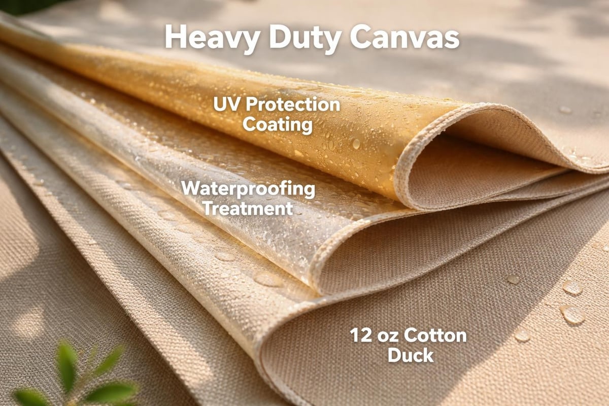 Canvas tent construction layers