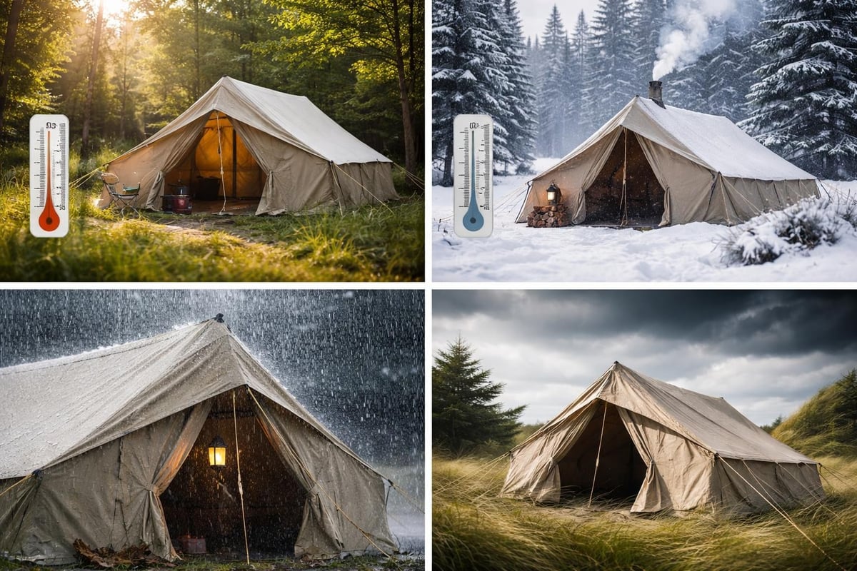 Canvas tent weather performance